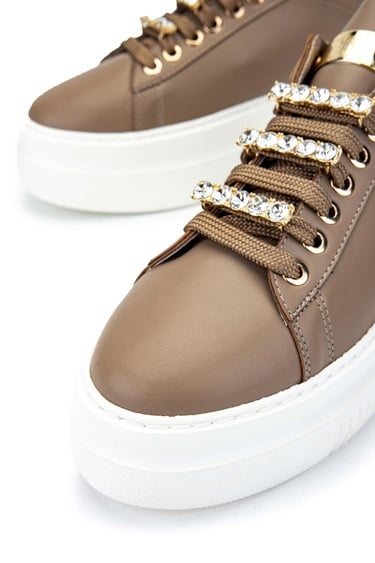  Tamer Tanca Kadın Vegan Bej Sneakers & Spor Ayakkabı