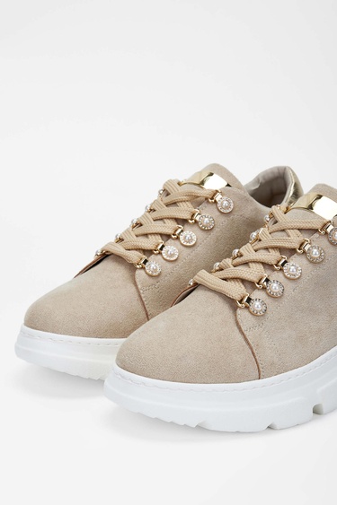  Tamer Tanca Kadın Vegan Bej Sneakers & Spor Ayakkabı