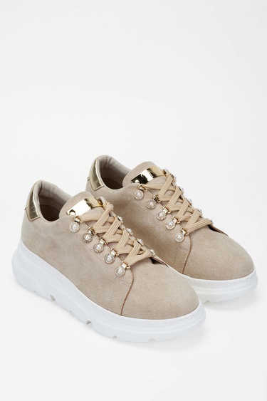  Tamer Tanca Kadın Vegan Bej Sneakers & Spor Ayakkabı