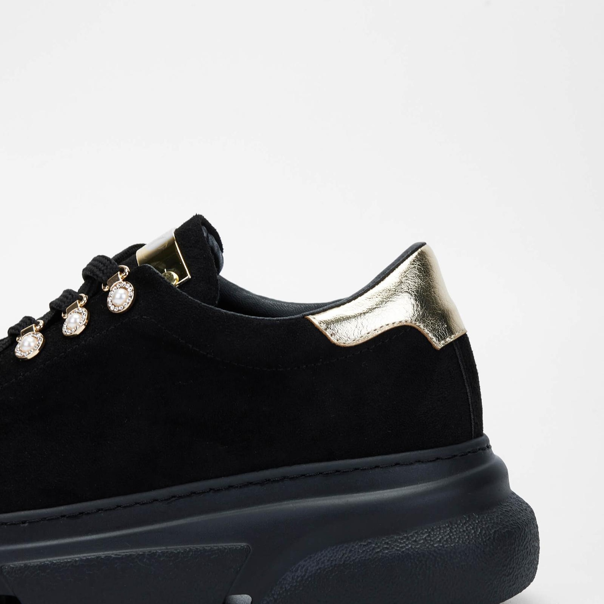 Tamer Tanca Kadın Vegan Siyah Süet Sneakers & Spor Ayakkabı