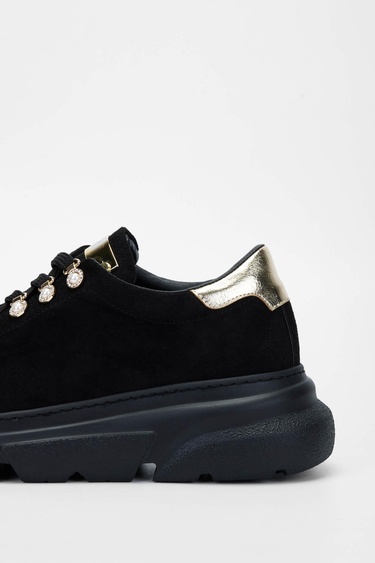  Tamer Tanca Kadın Vegan Siyah Süet Sneakers & Spor Ayakkabı