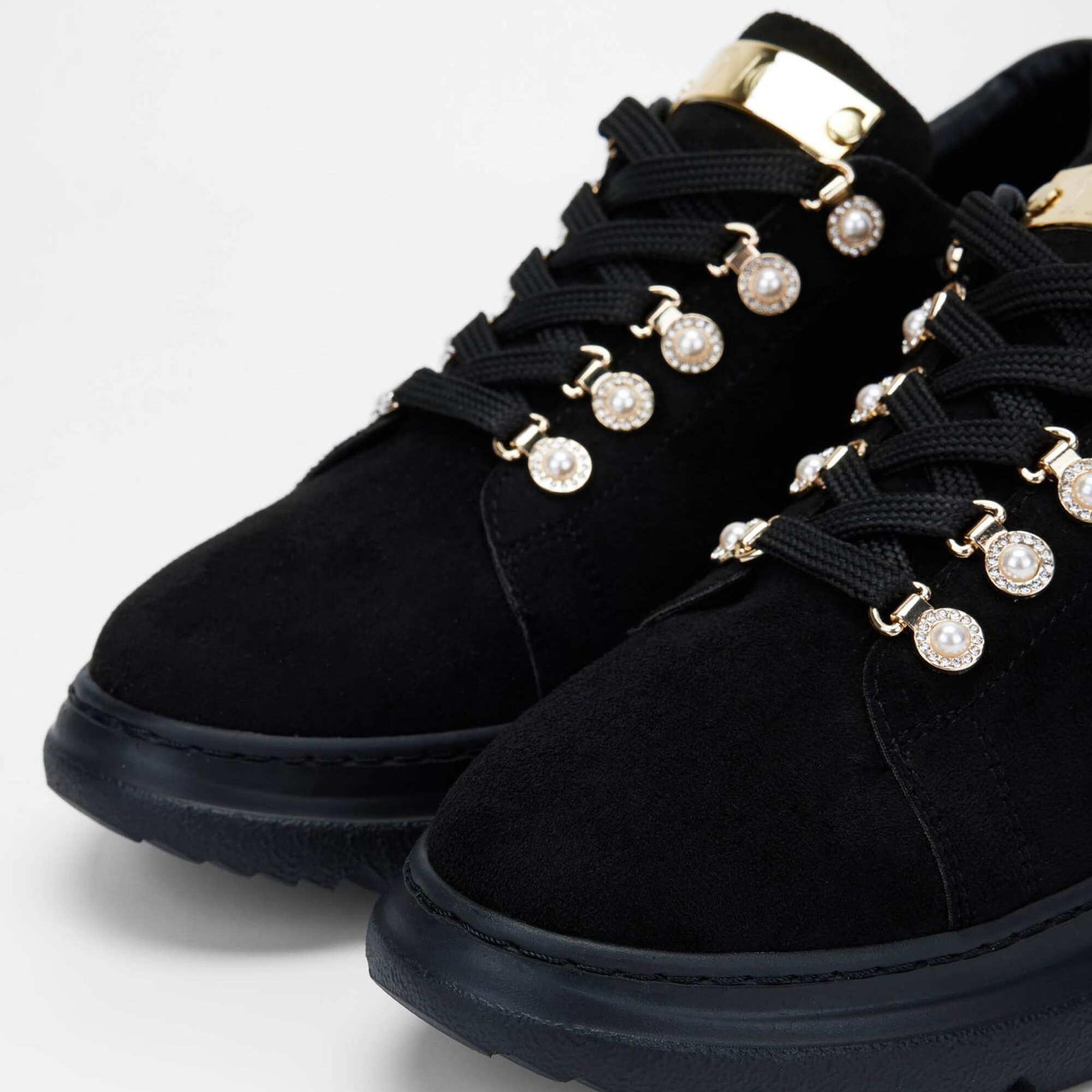 Tamer Tanca Kadın Vegan Siyah Süet Sneakers & Spor Ayakkabı