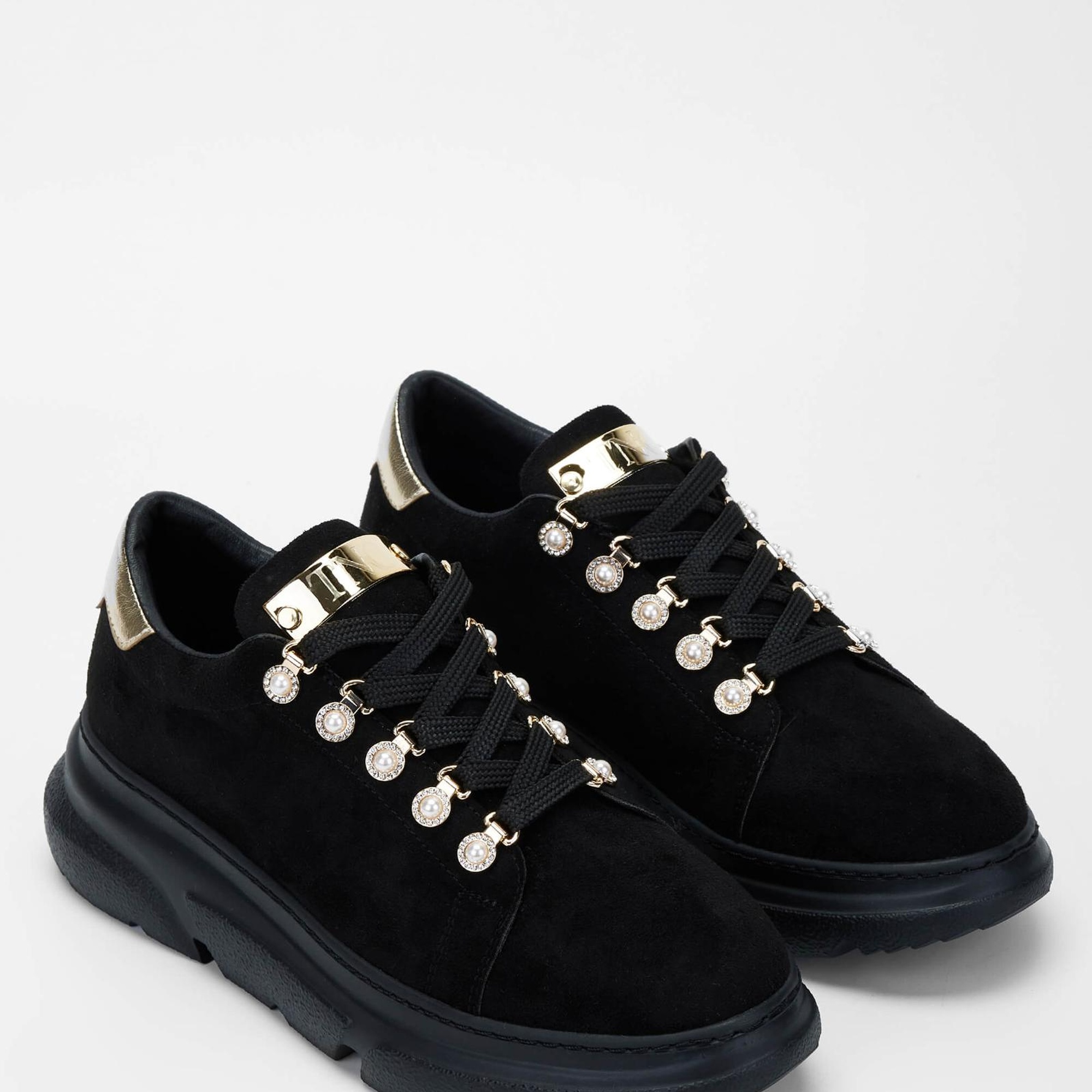 Tamer Tanca Kadın Vegan Siyah Süet Sneakers & Spor Ayakkabı