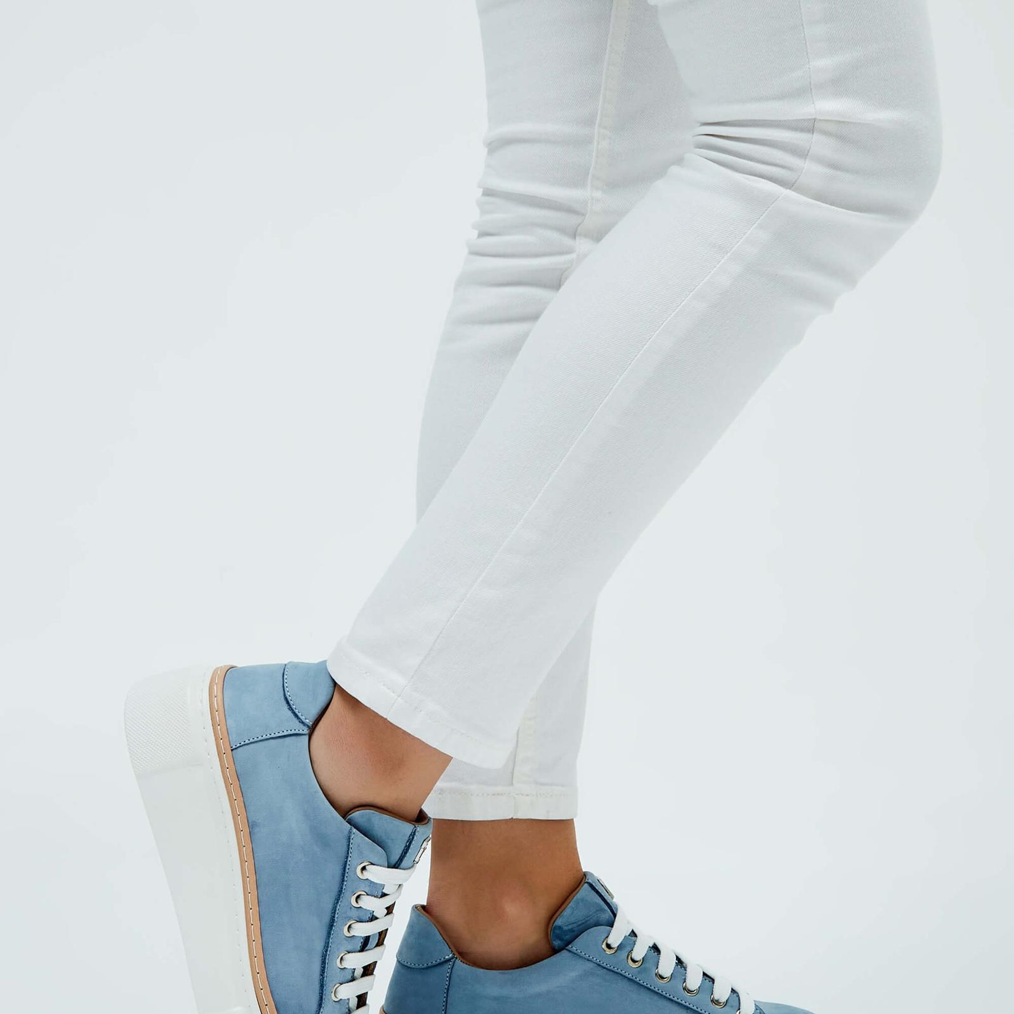 Tamer Tanca Kadın Hakiki Deri Açık Mavi Nubuk Sneakers & Spor Ayakkabı