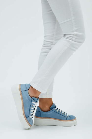 Tamer Tanca Kadın Hakiki Deri Açık Mavi Nubuk Sneakers & Spor Ayakkabı