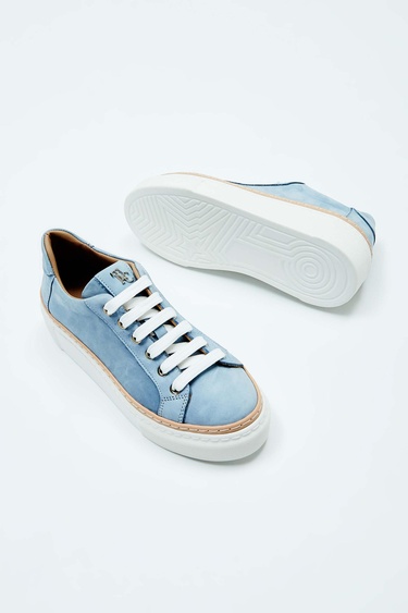  Tamer Tanca Kadın Hakiki Deri Açık Mavi Nubuk Sneakers & Spor Ayakkabı