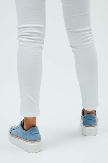  Tamer Tanca Kadın Hakiki Deri Açık Mavi Nubuk Sneakers & Spor Ayakkabı