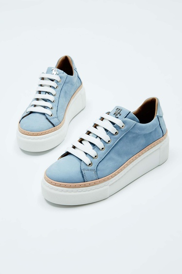  Tamer Tanca Kadın Hakiki Deri Açık Mavi Nubuk Sneakers & Spor Ayakkabı