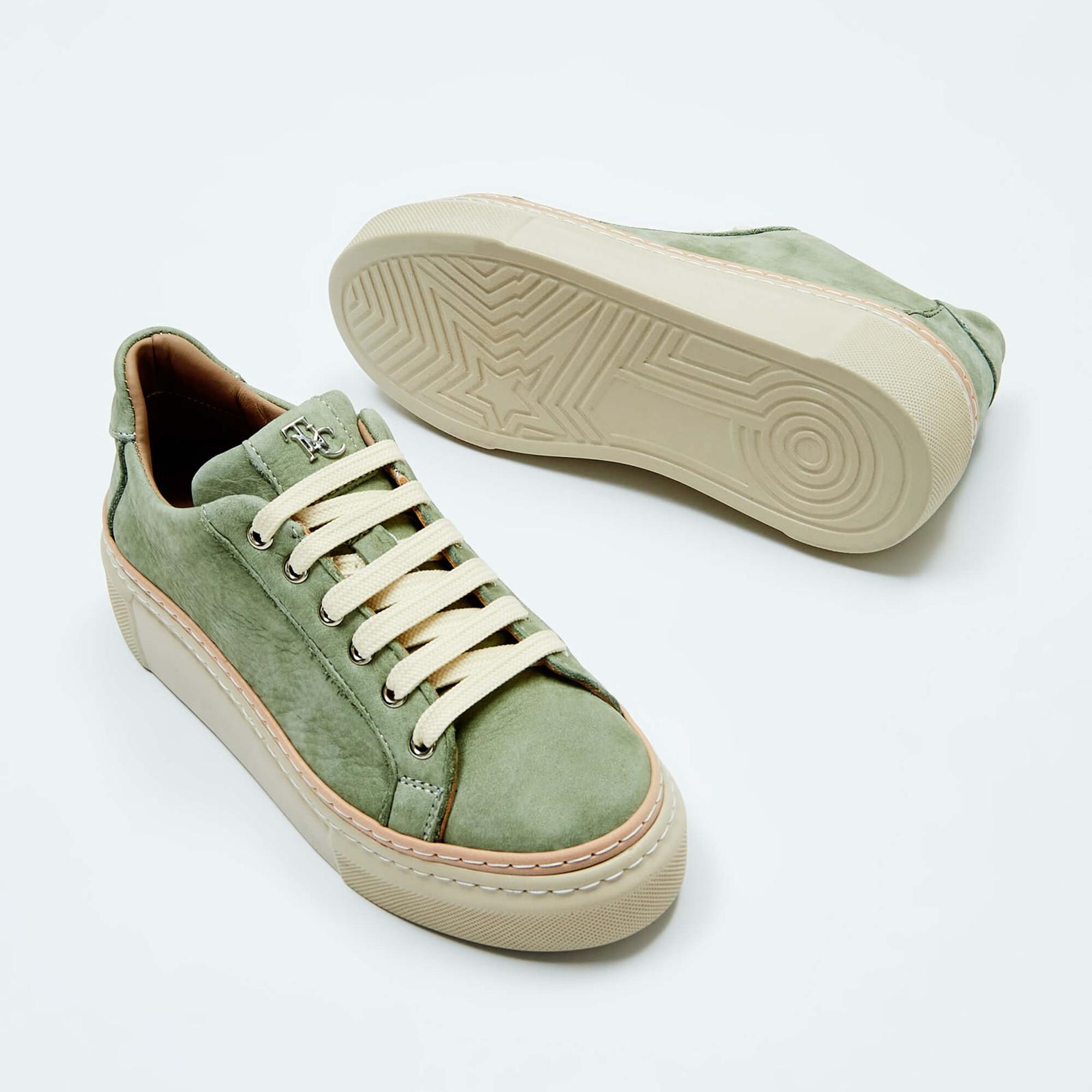 Tamer Tanca Kadın Hakiki Deri Açık Yeşil Nubuk Sneakers & Spor Ayakkabı