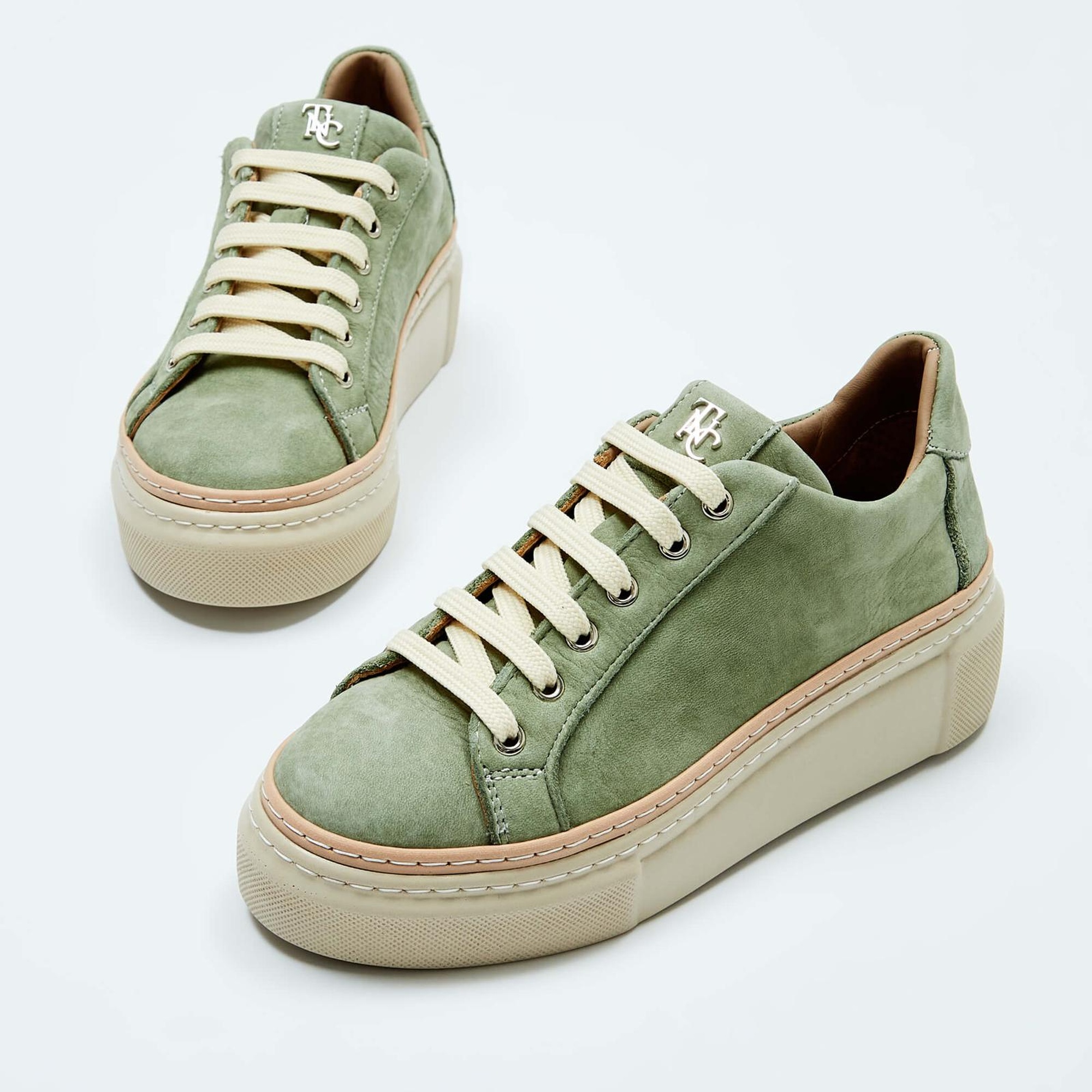 Tamer Tanca Kadın Hakiki Deri Açık Yeşil Nubuk Sneakers & Spor Ayakkabı