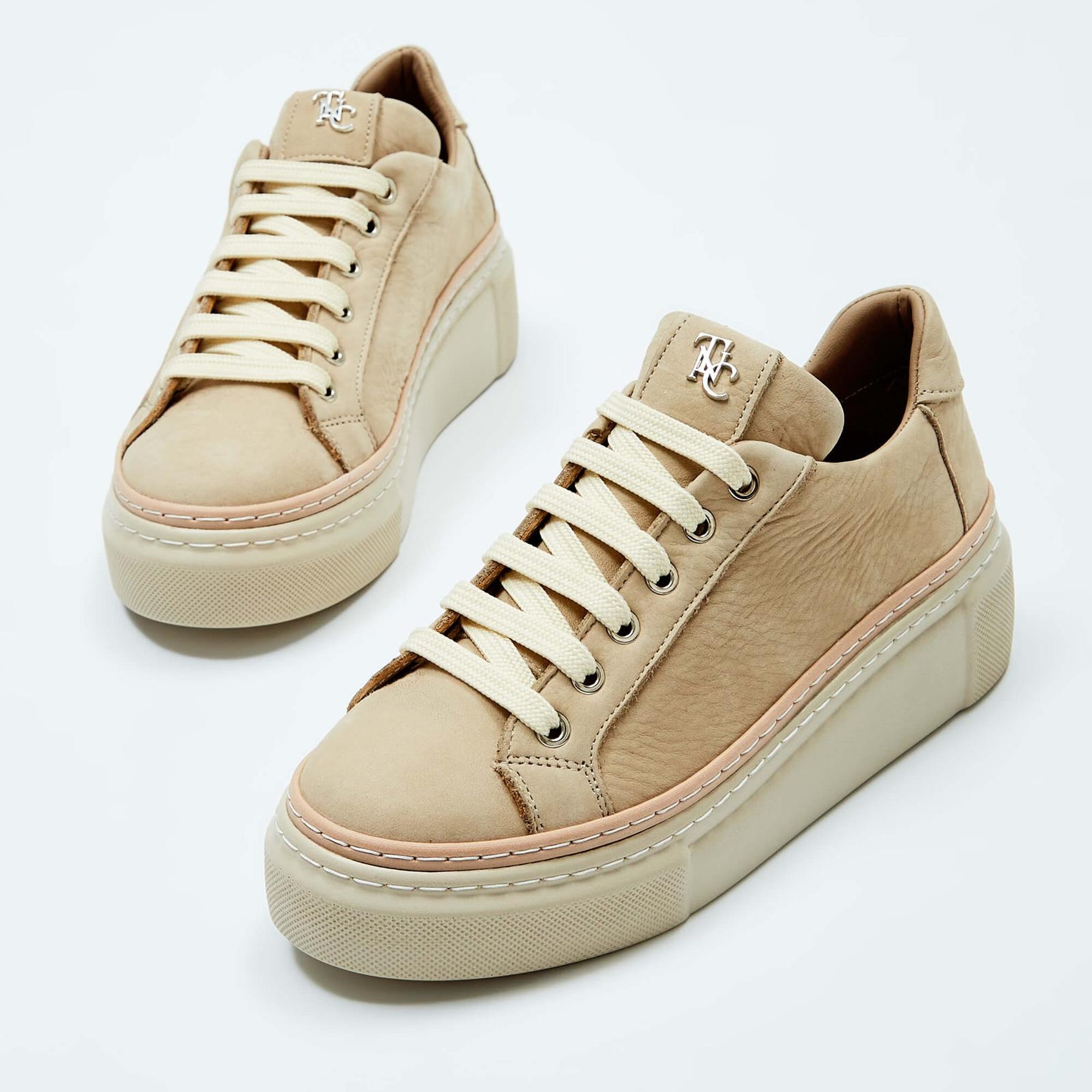 Tamer Tanca Kadın Hakiki Deri Bej Sneakers & Spor Ayakkabı