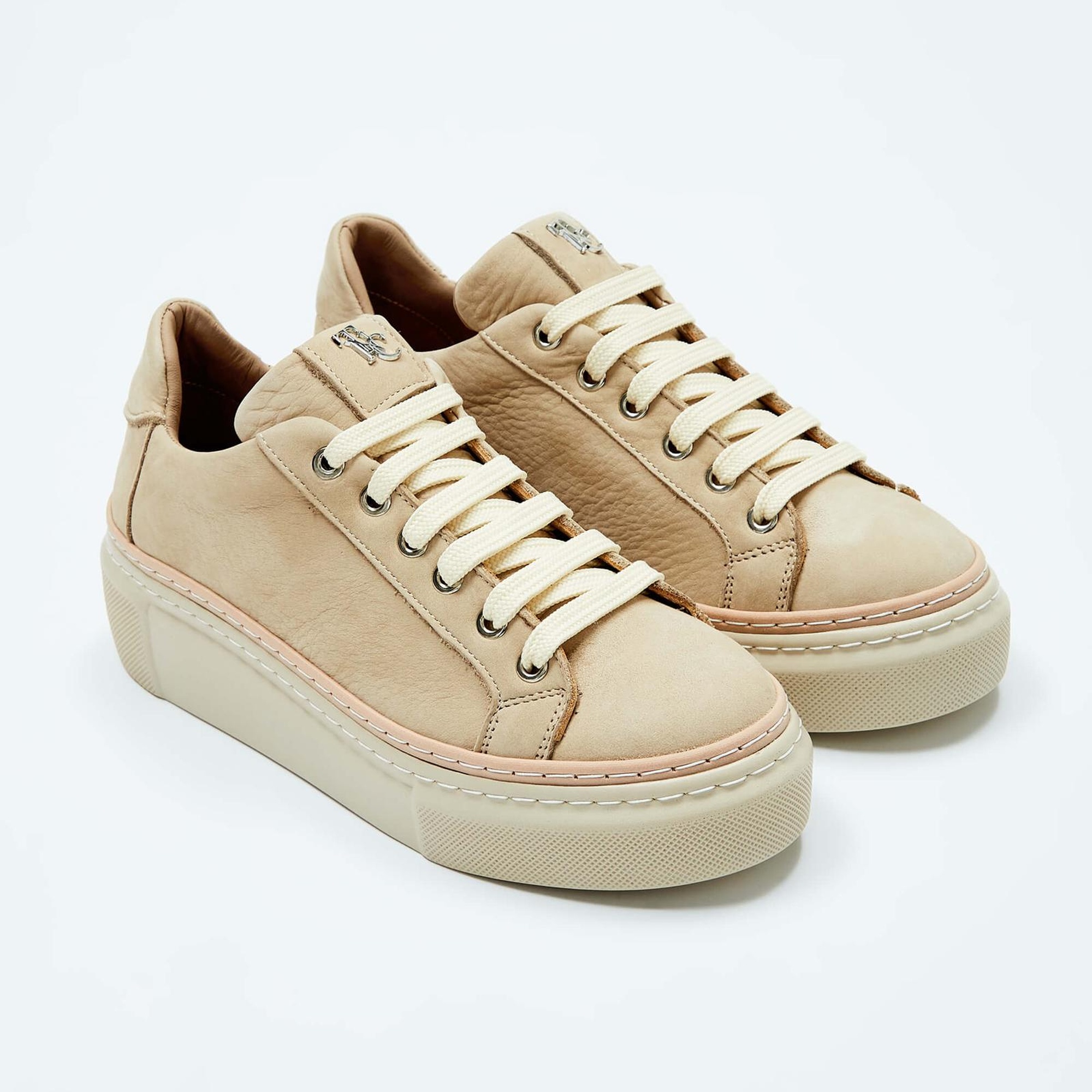 Tamer Tanca Kadın Hakiki Deri Bej Sneakers & Spor Ayakkabı