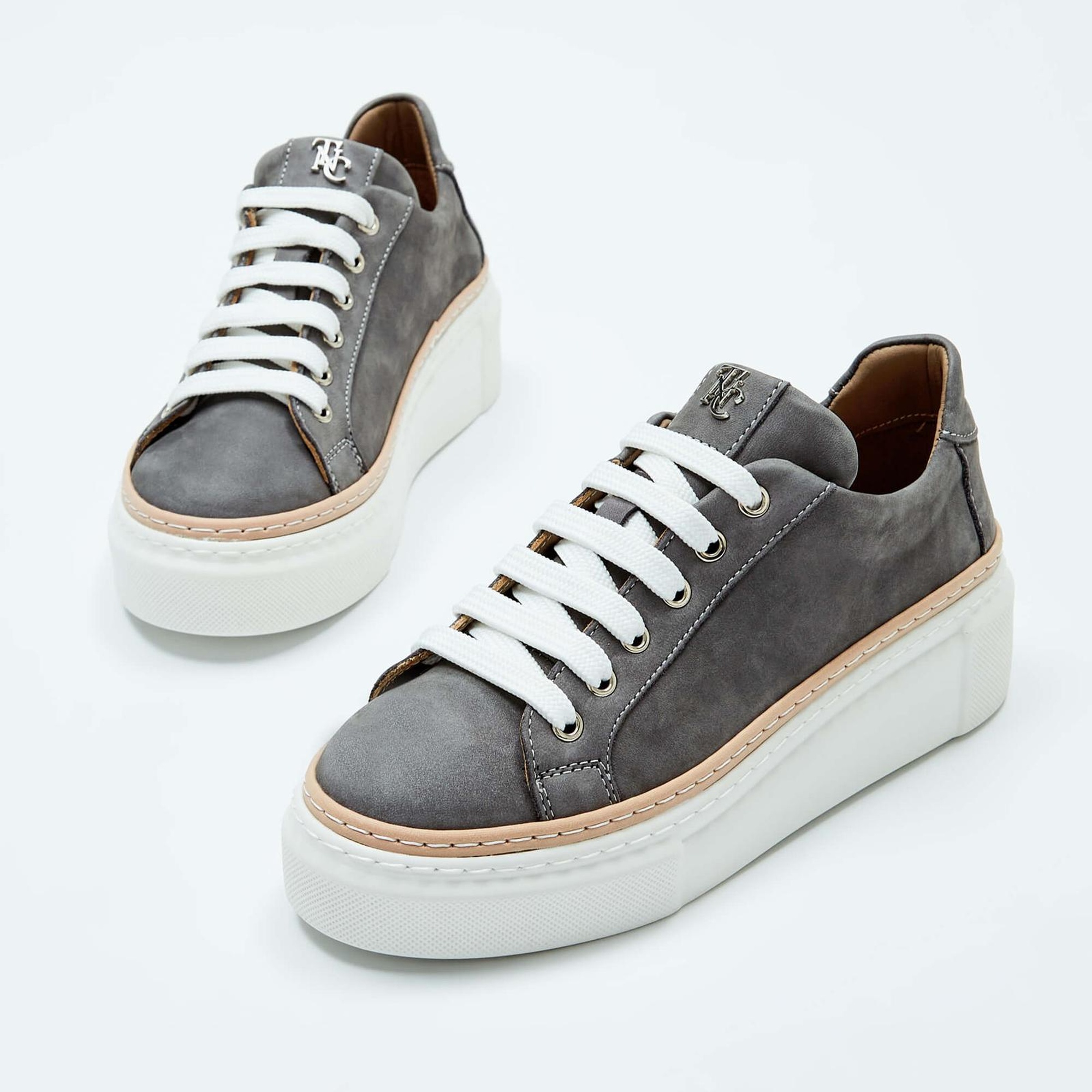 Tamer Tanca Kadın Hakiki Deri Gri Nubuk Sneakers & Spor Ayakkabı