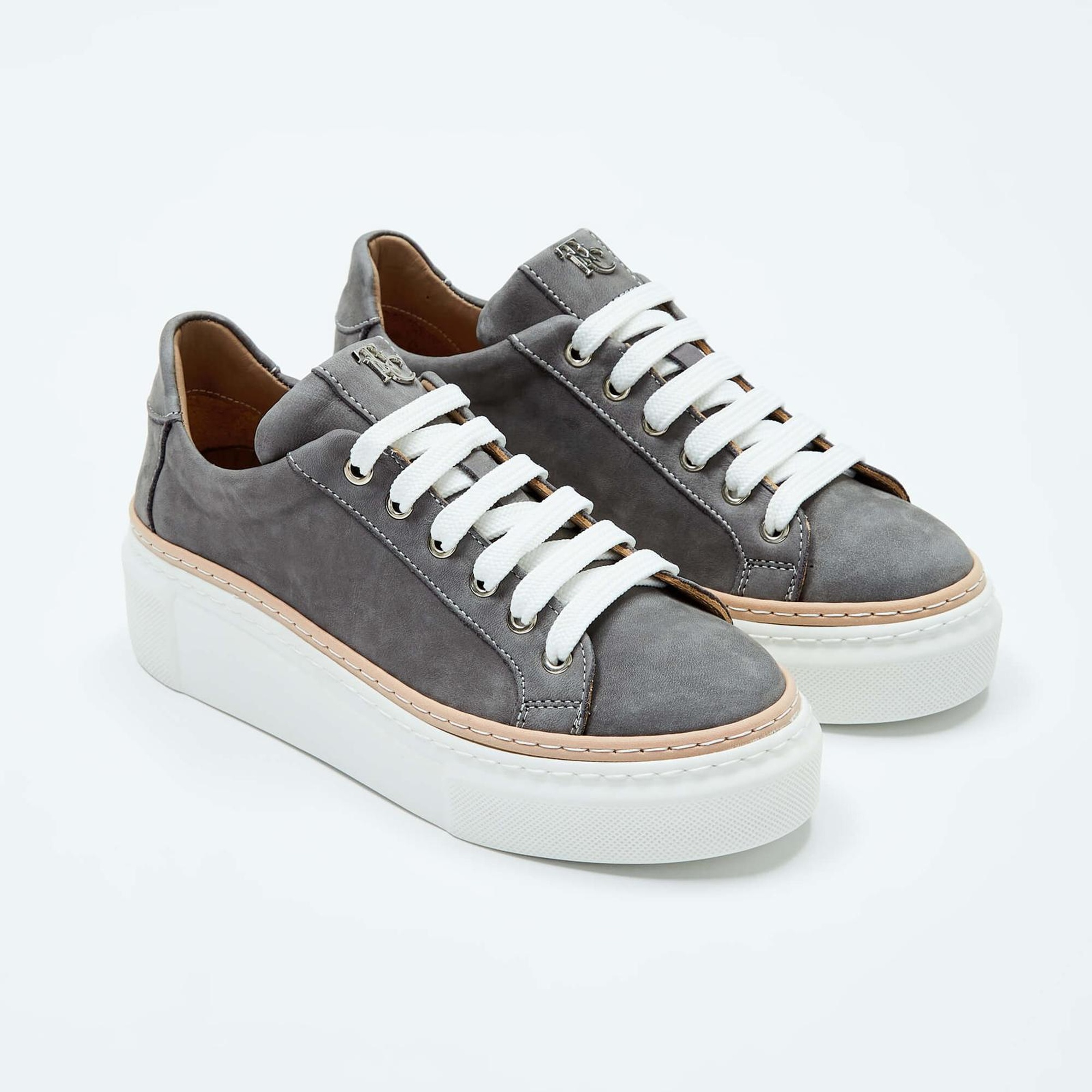 Tamer Tanca Kadın Hakiki Deri Gri Nubuk Sneakers & Spor Ayakkabı