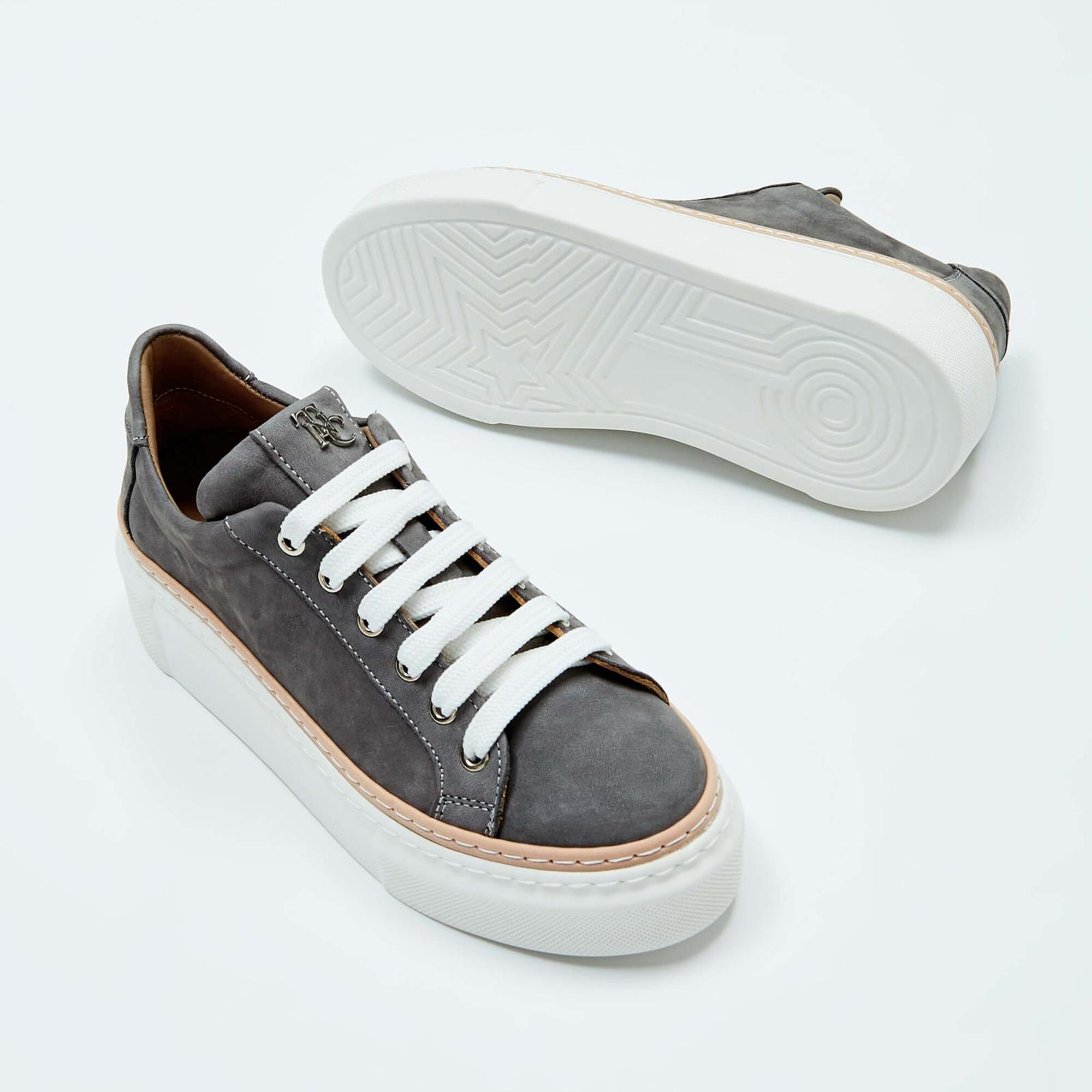 Tamer Tanca Kadın Hakiki Deri Gri Nubuk Sneakers & Spor Ayakkabı