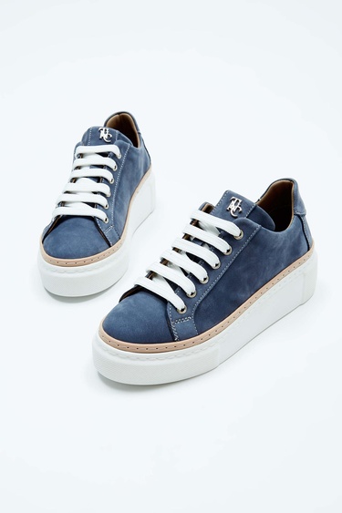  Tamer Tanca Kadın Hakiki Deri Mavi Sneakers & Spor Ayakkabı