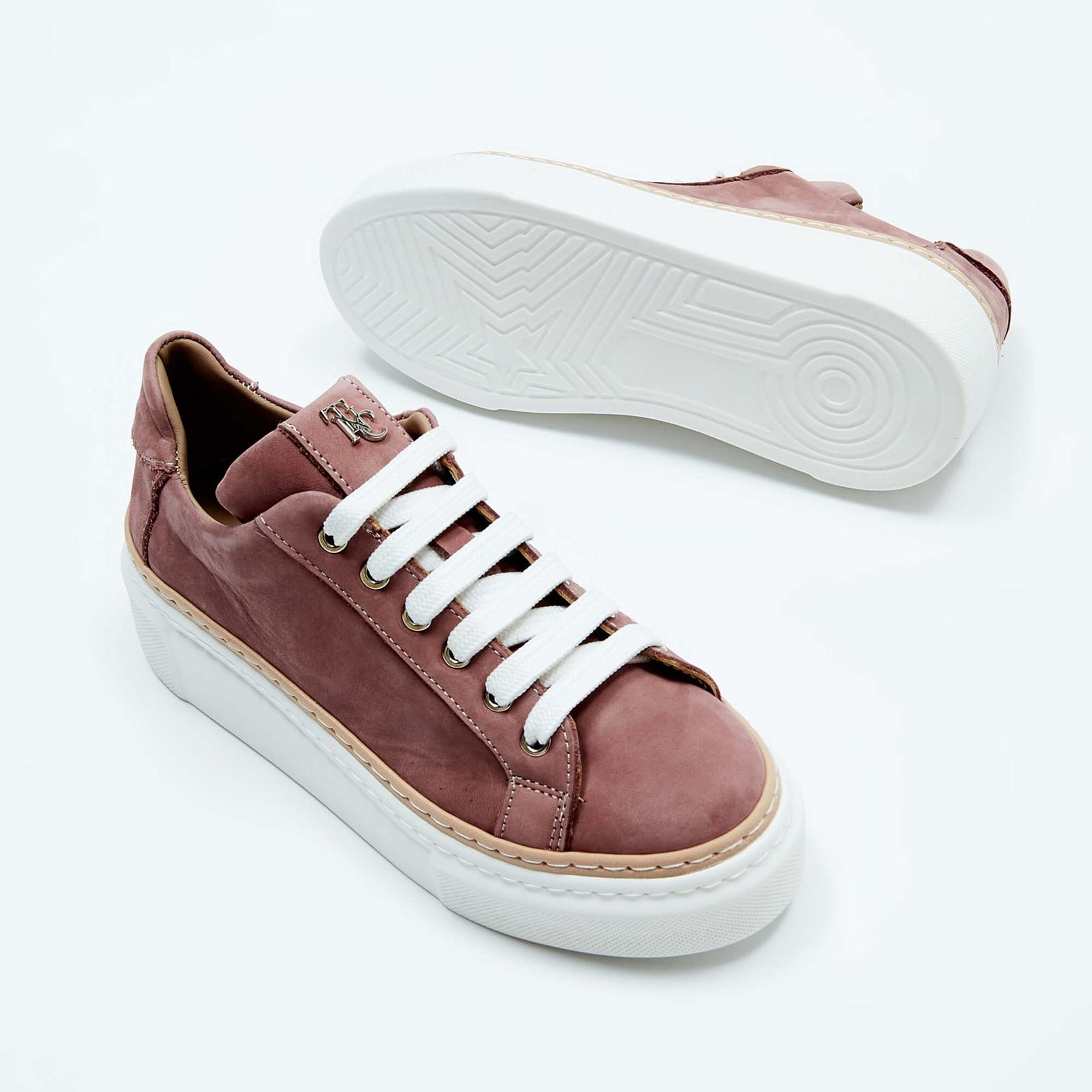 Tamer Tanca Kadın Hakiki Deri Gül Kurusu Nubuk Sneakers & Spor Ayakkabı