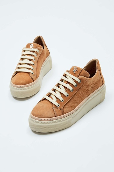  Tamer Tanca Kadın Hakiki Deri Taba Sneakers & Spor Ayakkabı