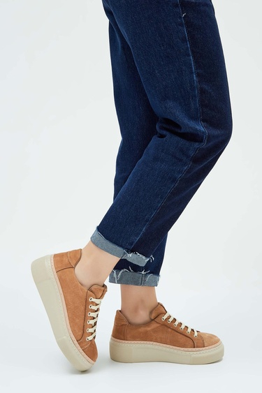  Tamer Tanca Kadın Hakiki Deri Taba Sneakers & Spor Ayakkabı