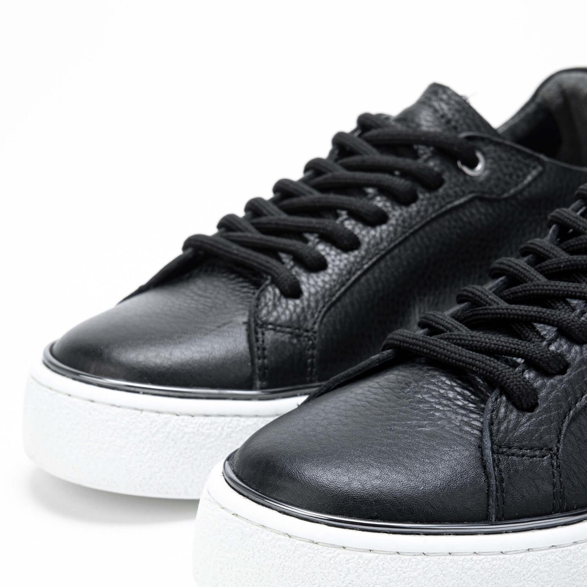 Tamer Tanca Kadın Hakiki Deri Siyah Sneakers & Spor Ayakkabı