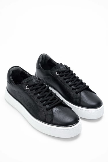  Tamer Tanca Kadın Hakiki Deri Siyah Sneakers & Spor Ayakkabı