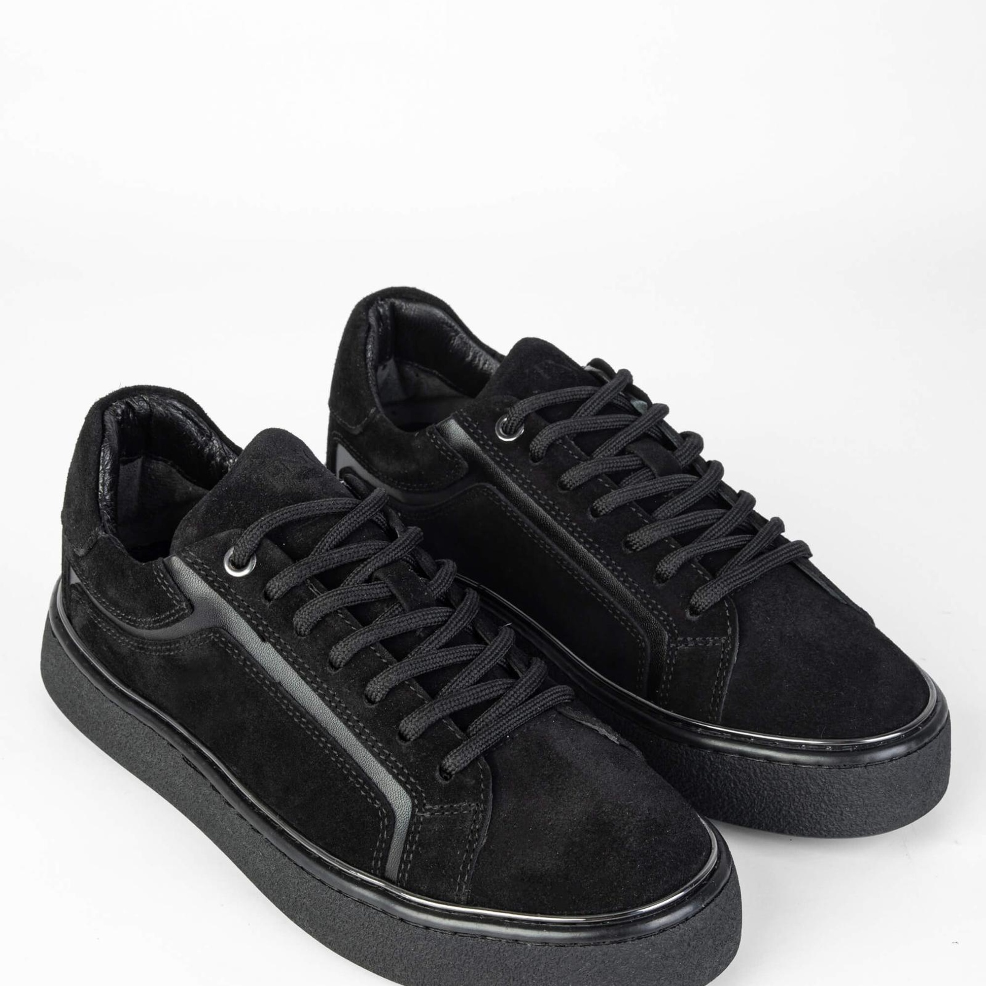 Tamer Tanca Kadın Hakiki Deri Siyah Süet Sneakers & Spor Ayakkabı