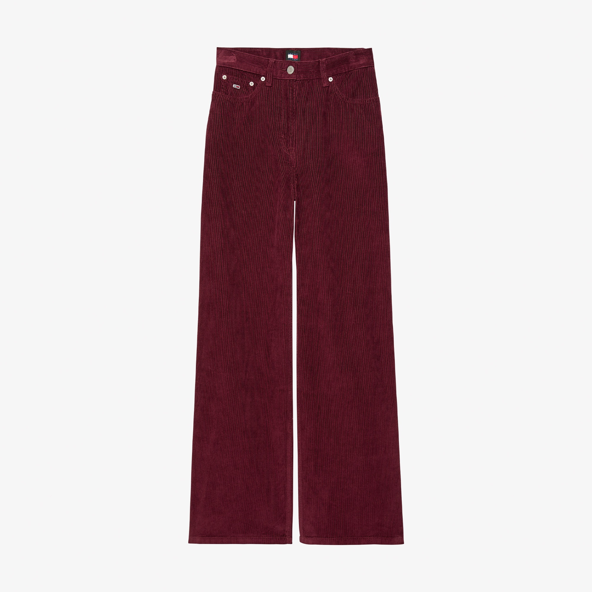 Tommy Hilfiger Jeans Claire Fine Cord Kadın Bordo Chino Pantolon