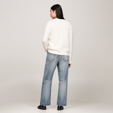  Tommy Hilfiger Varsity Crest Kadın Sarı Kazak