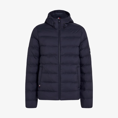  Tommy Hilfiger Mid Weight Hooded Erkek Mavi Ceket