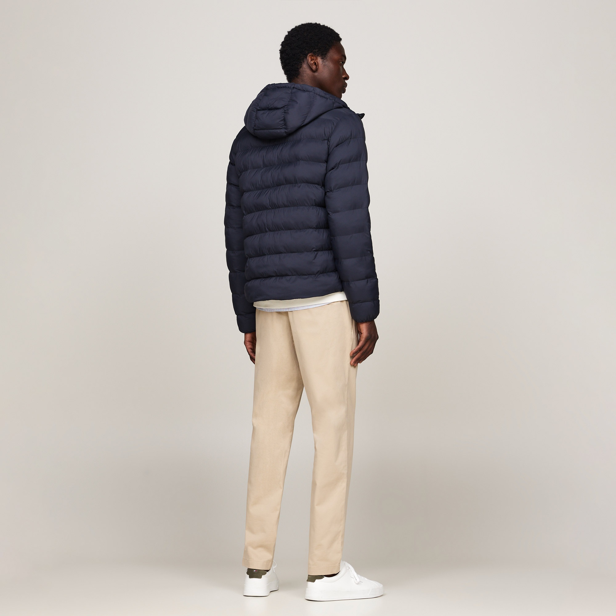 Tommy Hilfiger Mid Weight Hooded Erkek Mavi Ceket