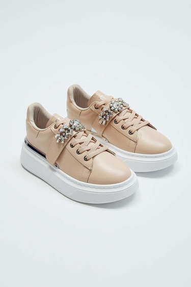  Tamer Tanca Kadın Vegan Bej Sneakers & Spor Ayakkabı
