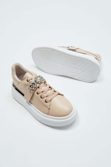  Tamer Tanca Kadın Vegan Bej Sneakers & Spor Ayakkabı