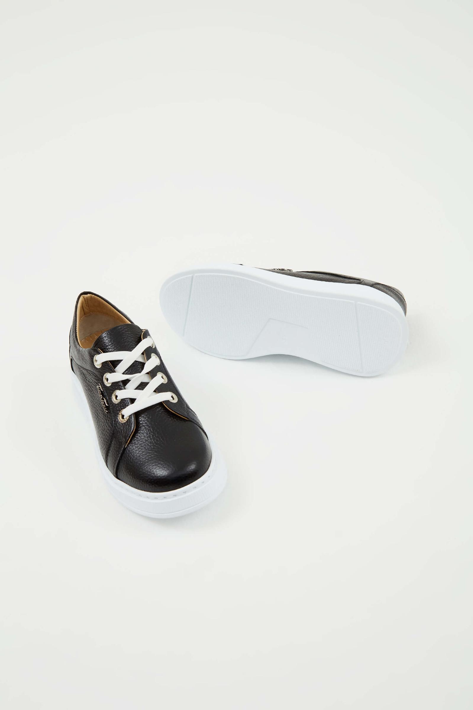 Tamer Tanca Tamer Tanca Kadın Hakiki Deri Siyah Floter Sneakers &amp; Spor Ayakkabı | FashFed Siyah - 3. görsel