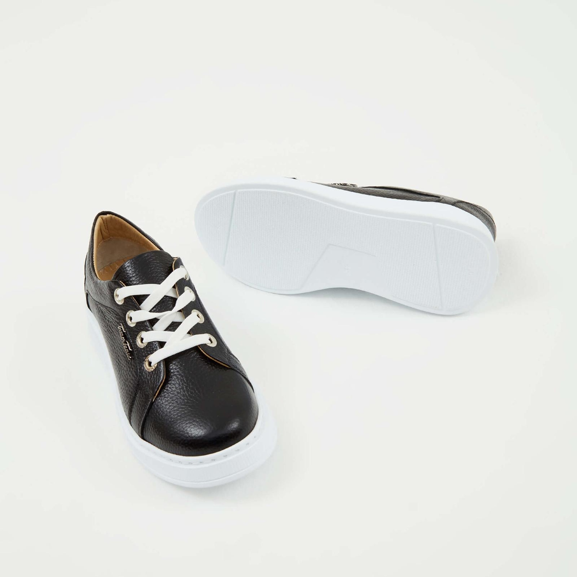 Tamer Tanca Kadın Hakiki Deri Siyah Floter Sneakers & Spor Ayakkabı