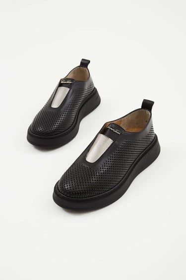  Tamer Tanca Kadın Hakiki Deri Siyah Deri Sneakers & Spor Ayakkabı