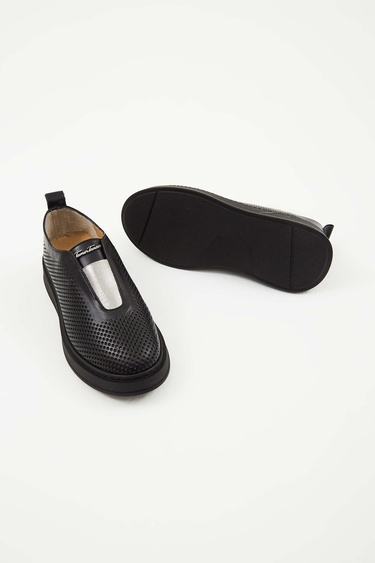  Tamer Tanca Kadın Hakiki Deri Siyah Deri Sneakers & Spor Ayakkabı