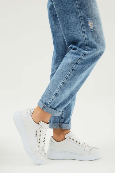  Tamer Tanca Kadın Hakiki Deri Beyaz Sneakers & Spor Ayakkabı