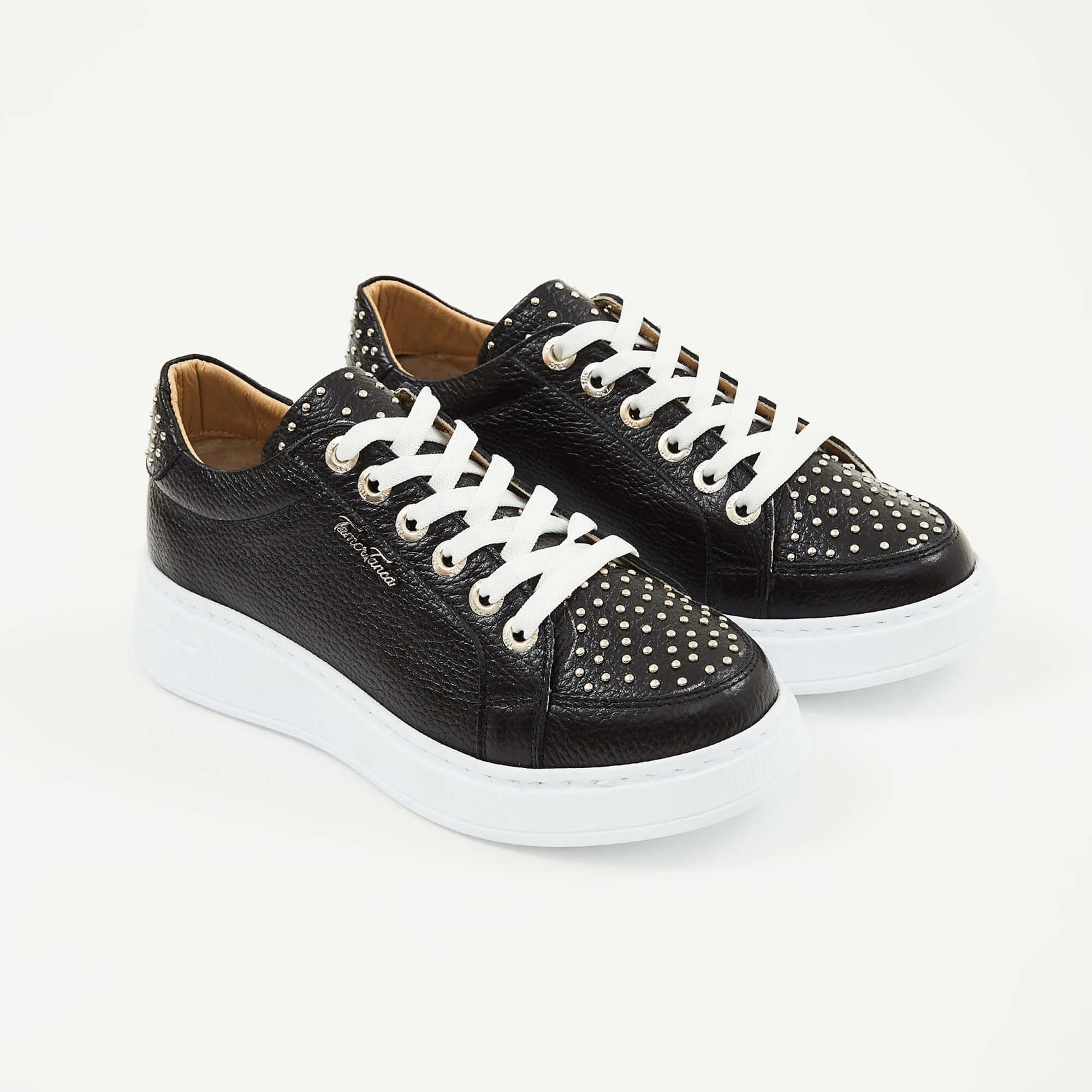 Tamer Tanca Kadın Hakiki Deri Siyah Floter Sneakers & Spor Ayakkabı