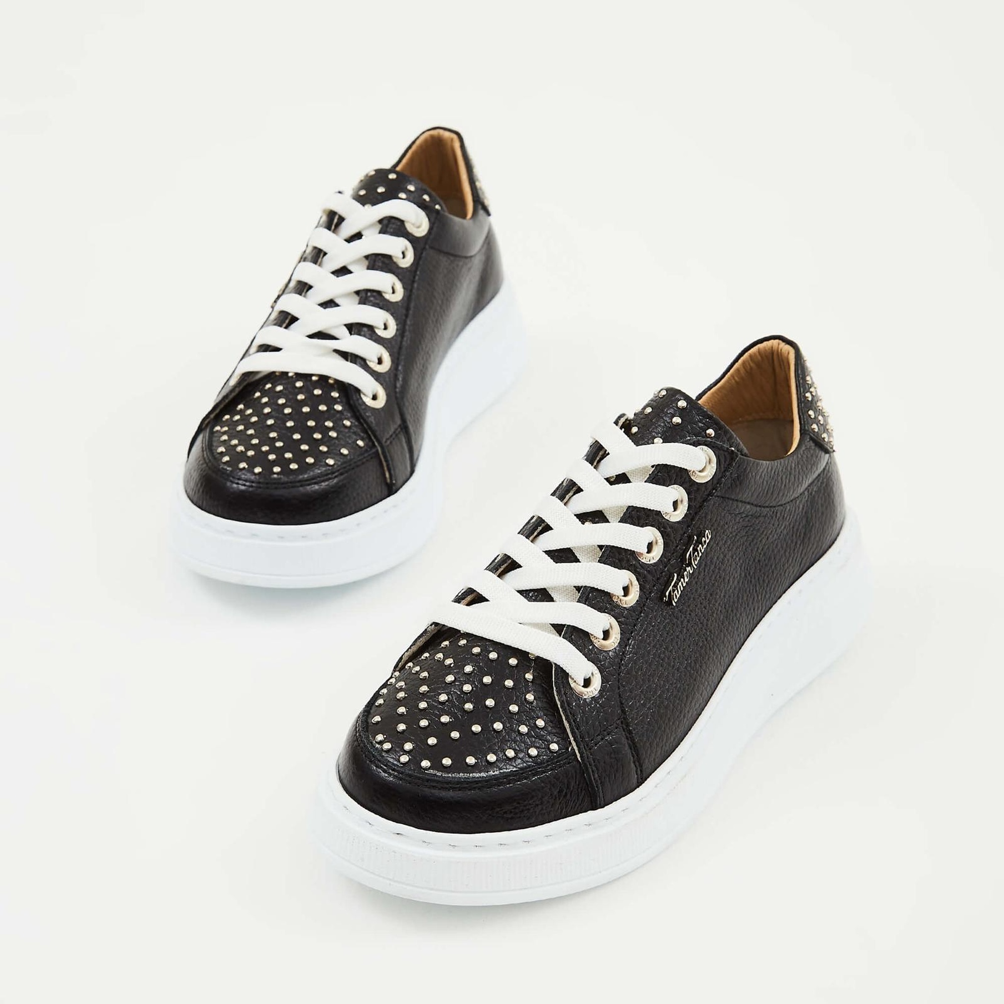 Tamer Tanca Kadın Hakiki Deri Siyah Floter Sneakers & Spor Ayakkabı