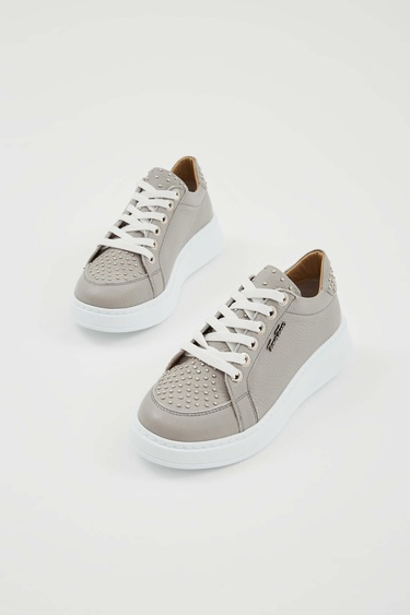  Tamer Tanca Kadın Hakiki Deri Gri Sneakers & Spor Ayakkabı