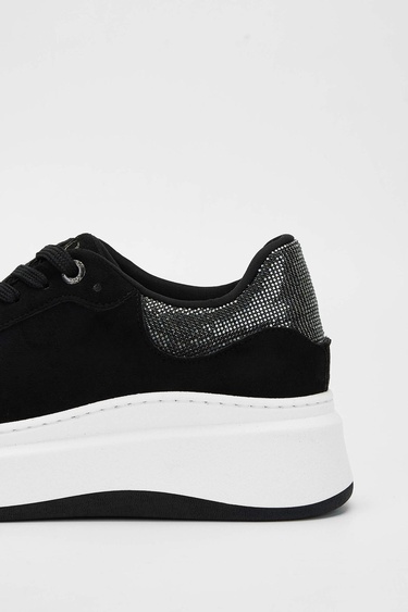  Tamer Tanca Kadın Vegan Siyah Süet Sneakers & Spor Ayakkabı