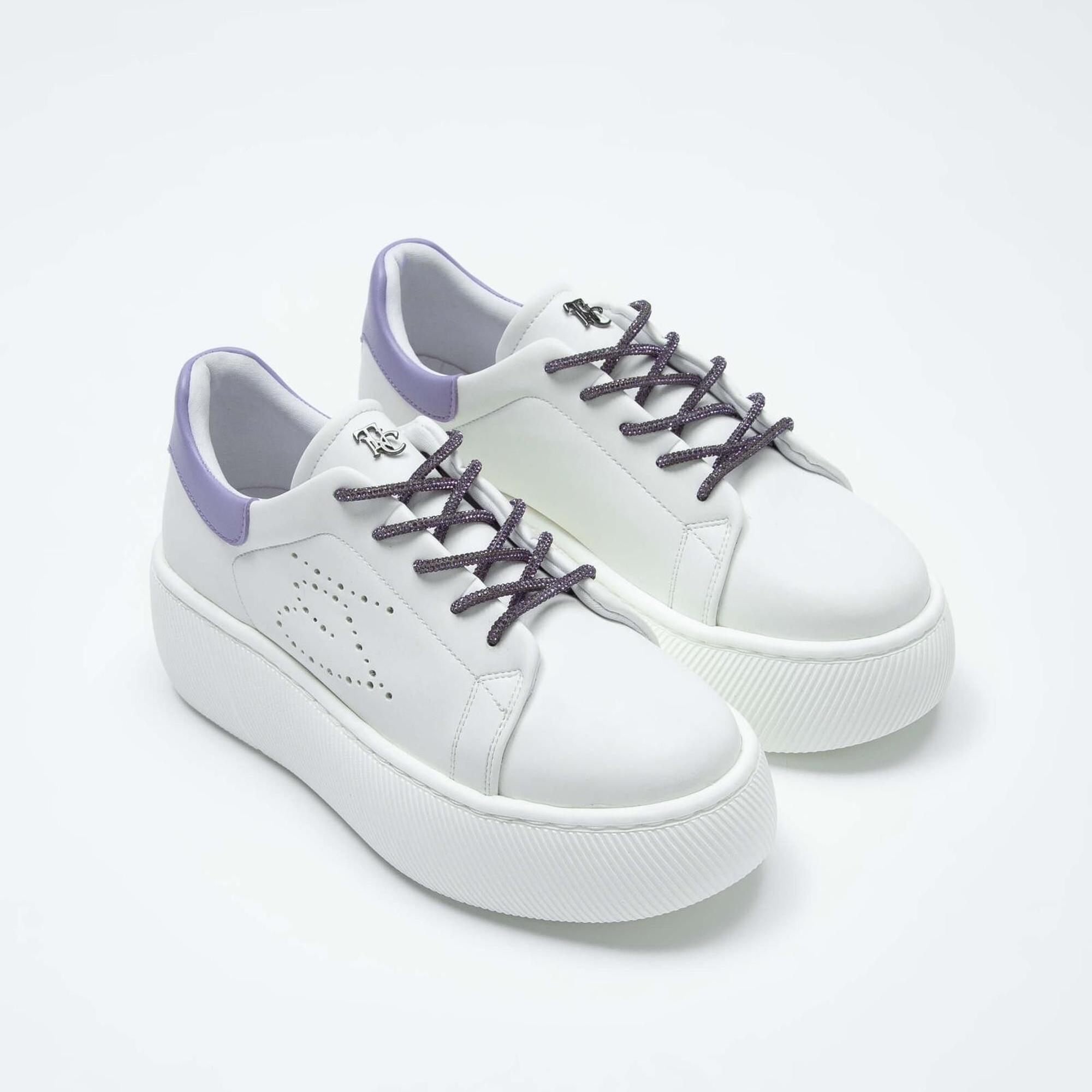 Tamer Tanca Kadın Vegan Beyaz/Mor Sneakers & Spor Ayakkabı