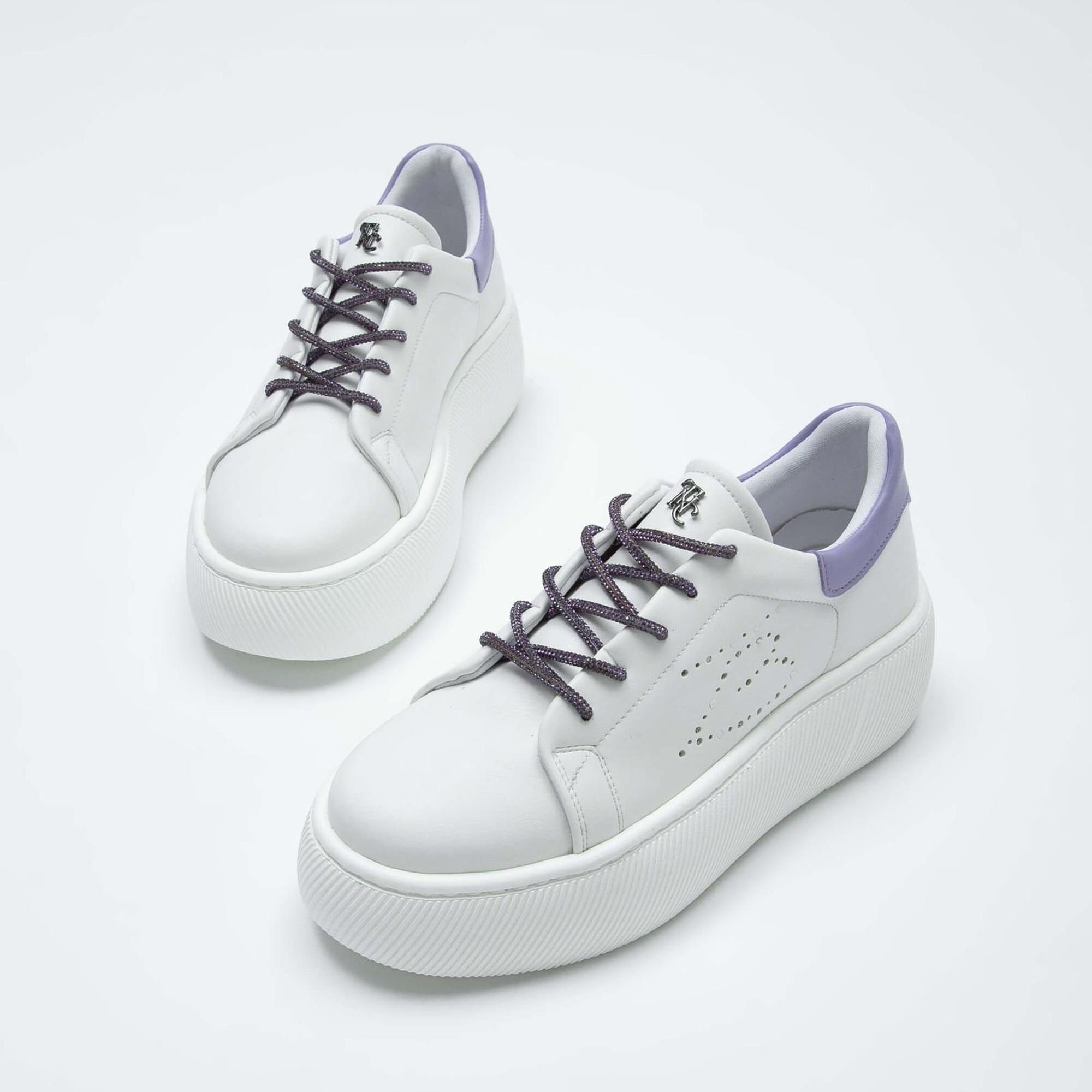 Tamer Tanca Kadın Vegan Beyaz/Mor Sneakers & Spor Ayakkabı