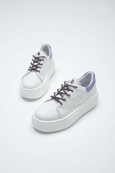  Tamer Tanca Kadın Vegan Beyaz/Mor Sneakers & Spor Ayakkabı