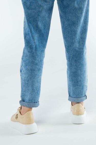  Tamer Tanca Kadın Vegan Bej Sneakers & Spor Ayakkabı