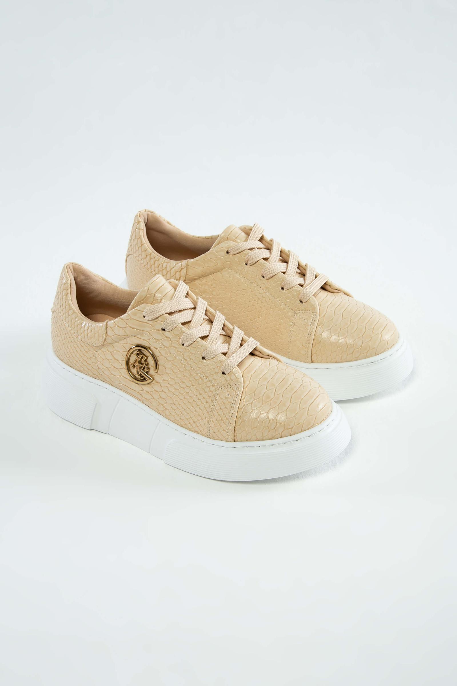  Tamer Tanca Kadın Vegan Bej Sneakers & Spor Ayakkabı