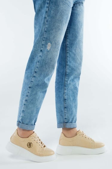  Tamer Tanca Kadın Vegan Bej Sneakers & Spor Ayakkabı