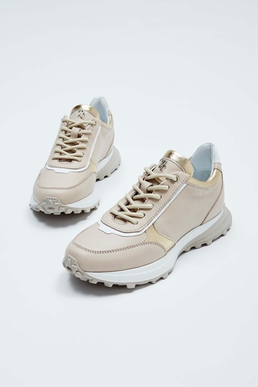  Tamer Tanca Kadın Hakiki Deri Bej Sneakers & Spor Ayakkabı