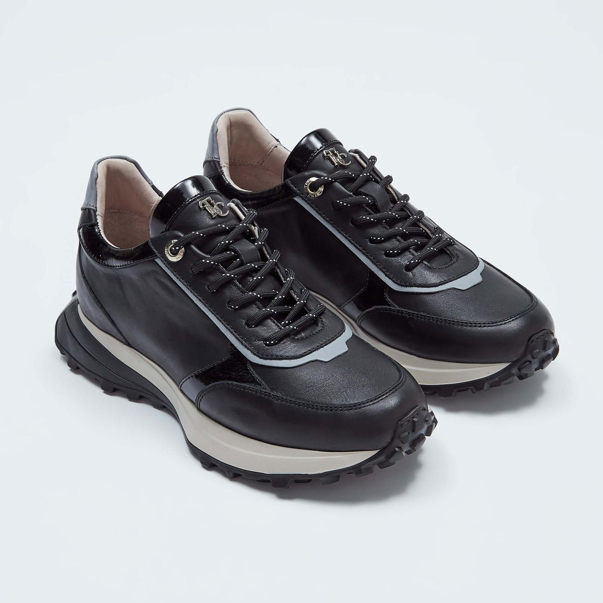 Tamer Tanca Kadın Hakiki Deri Siyah Deri Sneakers & Spor Ayakkabı