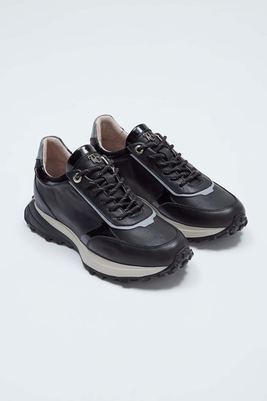  Tamer Tanca Kadın Hakiki Deri Siyah Deri Sneakers & Spor Ayakkabı
